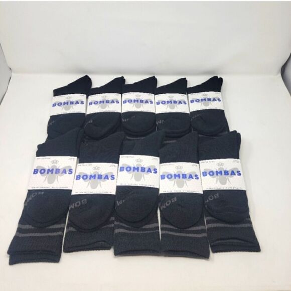 NWT BOMBAS Black ankle and/or crew Performance Socks Size XSmall - Med lot of 20 - Picture 3 of 8